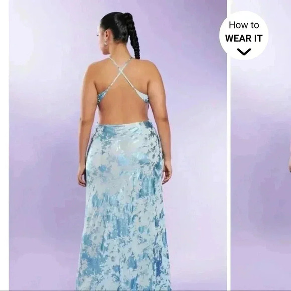 F21 metallic jaquard long dress - Picture 2 of 11